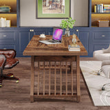 Tribesigns Home Office Executive Desk: 62 Inches Wood Computer Desk Office Table, Farmhouse Rustic Writing Study Desk with Solid Thickened Tabletop and Frame, Business Workstation Tribesigns