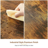 Tatub Industrial Bar Table and 2 Stools Set with PU Upholstery, Rustic Brown Finish Tatub