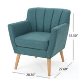 Christopher Knight Home Merel Mid Century Modern Fabric Club Chair, Dark Teal/Natural Christopher Knight Home