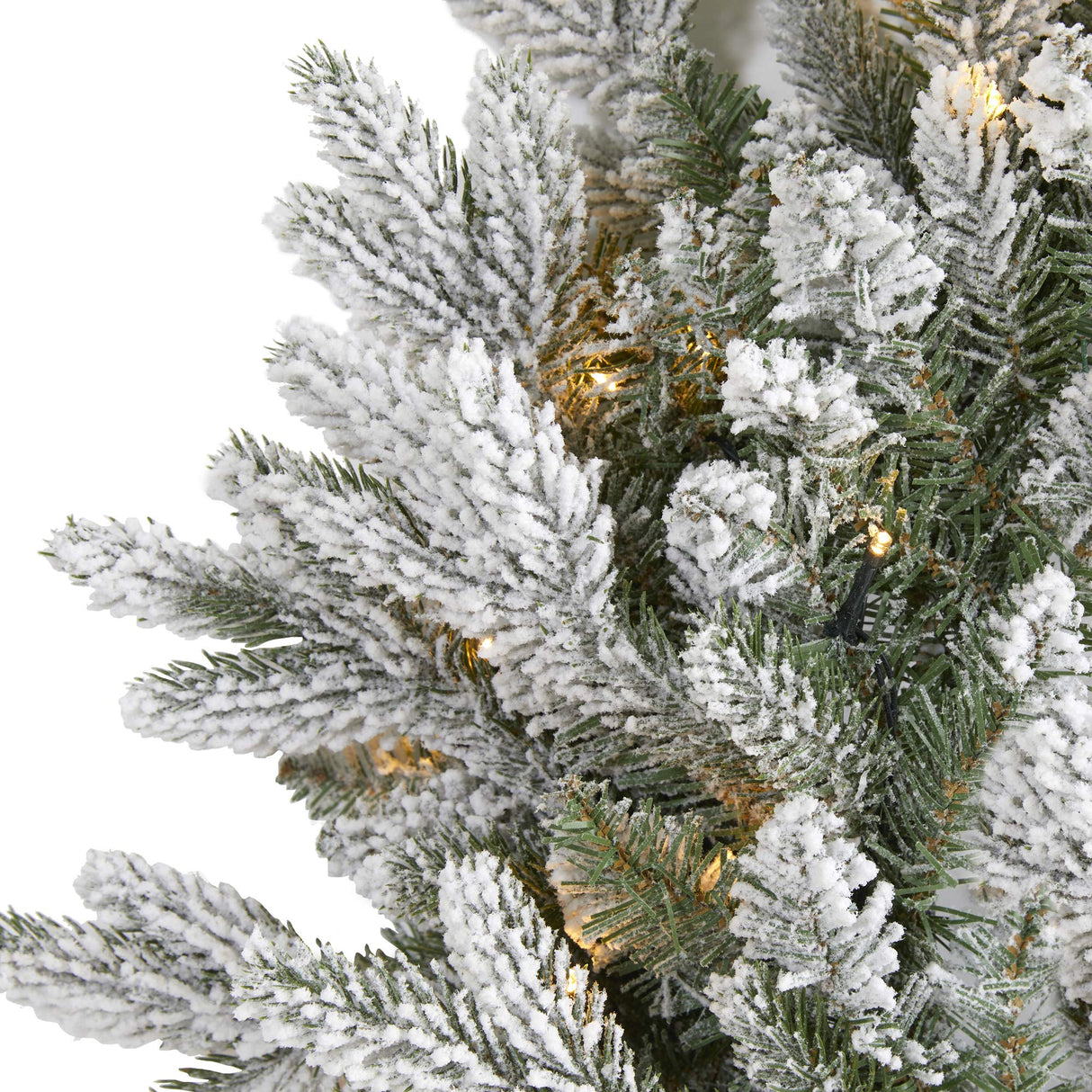 Nearly Natural 24in. Flocked Artificial Christmas Wreath with 50 LED Lights Nearly Natural