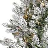 Nearly Natural 24in. Flocked Artificial Christmas Wreath with 50 LED Lights Nearly Natural