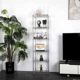 REGILLER 6 Wire Shelving Steel Storage Rack Adjustable Unit Shelves for Laundry Bathroom Kitchen Pantry Closet (16.7L x 11.9W x 64H, Silver) REGILLER