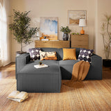 Marsail Modular Sectional Sofa, 80" L-Shaped Modular Sectional Couch with Deep Seat, Freely Combinable Sectional Clound Sofa for Living Room, No Assembly, Plush Corduroy Fabric, Grey Marsail