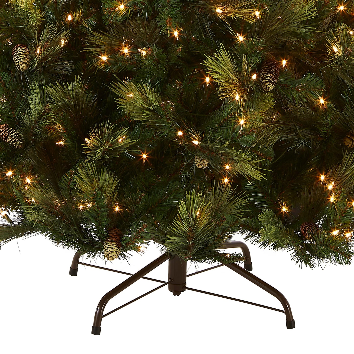 National Tree Company Carolina Pine 7.5 Foot Artificial Holiday Prelit Christmas Tree w/750 Clear Lights, Pinecones, 1399 Branch Tips and Metal Stand