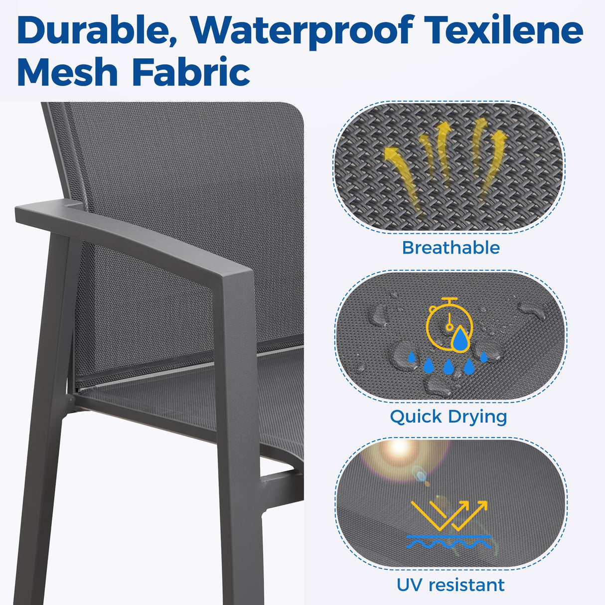 11 Piece Aluminum Outdoor Patio Dining Sets with Fully Assembled Dining Chair，91.3"L×39.4"W Expandable Patio Table and Chairs Set for 10, Stackable Chairs with Quick Drying Fabric, Grey Wisteria Lane