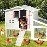 Solar Chicken Coop Door, Automatic Chicken Door Solar Powered & USB Charging, Auto Chicken Door 4 Modes with Timer & Light Sensor, Anti-pinch & Alert, Remote, LED Screen, Aluminum Waterproof Coop Door Shikha