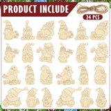 Christmas Gnome Unfinished Wood Crafts Wood Cutout Painting Ornaments Blank Hanging Slices Paintable DIY Crafts for Holiday Party Decoration (Xmas-Gnomes-01) JOPHMO