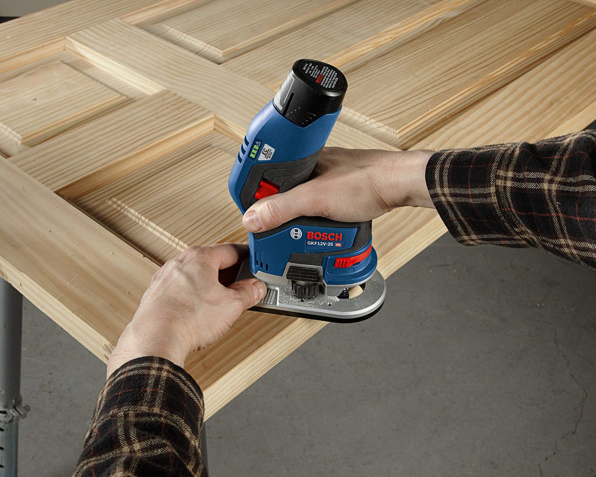 Bosch 12V Max Palm Edge, 13000 RPM EC Brushless Motor, Bare Tool Router with Cordless Convenience, Depth-Adjustment System (Renewed) - WoodArtSupply