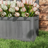 Outsunny Wooden Raised Garden Bed with Trellis, 46" Planter Box, to Grow Vegetables, Herbs, and Flowers for Backyard, Patio, Gray Outsunny