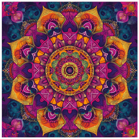 Purple Mandala Wooden Puzzles, 500 Pieces Jigsaw Puzzles 15.9'' x15.9'', Unique Design Liberty Wooden Puzzles for Adults and Kids, Family Game Gift Royal Size delobil