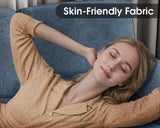 Furmax Sectional Couches for Living Room, U-Shaped Sofa Couch with Linen Fabric, 4 Seat Sofa Set with Double Chaise for Apartment (Fabric, Light Blue) Furmax