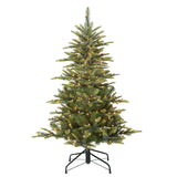 Puleo International 4.5 Foot Pre-Lit Aspen Fir Artificial Christmas Tree with 250 UL Listed Clear Lights, Green Puleo International