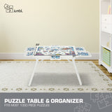 Jumbl 1000-Piece Puzzle Table w/Cover | 23” x 31” Jigsaw Puzzle Board w/Legs 6 Removable Storage & Sorting Drawers | Smooth Plateau Fiberboard Work Surface & Reinforced Hardwood | for Games & Puzzles Jumbl