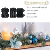 Valery Madelyn Pre-Lit Christmas Garland with Lights for Mantle, 6 feet Lighted Battery Operated Xmas Garland with Silver Light Blue Balls for Front Door Fireplace Table Centerpiece Outdoor Decor Valery Madelyn