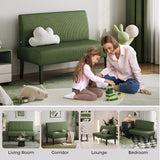 Yaheetech Small Mini Sofa Couch Armless Loveseat Futon for Bedroom, Corduroy Fabric & Easy Assembly, for Small Spaces Living Room,Dorm,Office,Apartment, Green Yaheetech