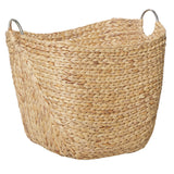 Deco 79 Seagrass Handmade Decorative and Functional Storage Basket Large Woven Basket Organizer with Ring Metal Handles, Basket for Storage 21" x 17" x 19", Brown Deco 79