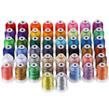 New brothread 50 Spools Embroidery Machine Thread Kit Including 40 Brother Colors+8 Variegated Colors+2 Metallic Colors for Brother Janome Singer Pfaff Husqvarna Embroidery Sewing Machines New brothread