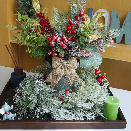 Winly 2 Pcs Artificial Snowy Cedar Garland with Pine Cones and Red Berries Christmas Greenery Garland 6 Ft Christmas Wedding Winter Holiday Party Table Runner Mantle Seasonal Centerpiece Decoration Winlyn