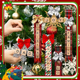 Gerrii 676 Pcs Christmas Ornament Kits DIY Christmas Crafts for Adults Letter Tiles Bell Bow Ribbon Snowflake Tree Decor for Kids Gifts Room Holiday Xmas Decorations Supplies Gerrii