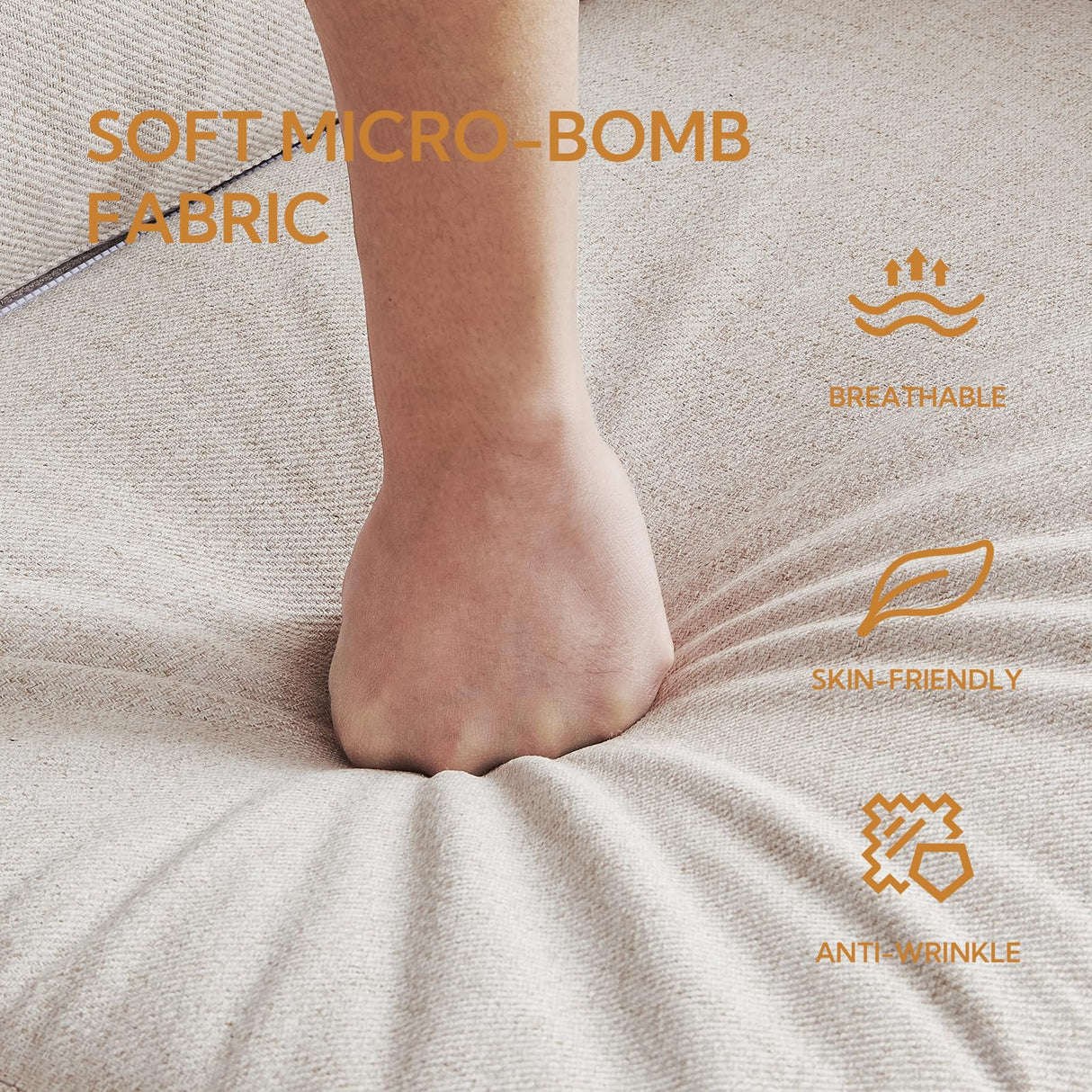 Atopston 63" Fabric Loveseat Sofa, Mid-Century Modern Decor 2 Seater Love Seat Couches, Comfy Armrest Small Couch with Wood Grain Legs for Living Room Apartment, Beige Fabric Atopston