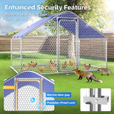 Guiferland Large Metal Chicken Coop with Hexagonal Chicken Wire, Chicken Coop Run Pen for Yard with Waterproof Cover, Outdoor Large Walk-in Chicken Coops for 8 Chickens Duck Pen House Cage Run Guiferland