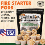 Superior Trading Fire Starter Pods in Resealable Packs - Fire Starters for Campfires, BBQ, Grill, Pit, Wood Stove & Charcoal Starter, 15-20-Min Burn, 30 Extra Large Pods, USA Made, Brown, 3.2 Lbs Superior Trading Co.