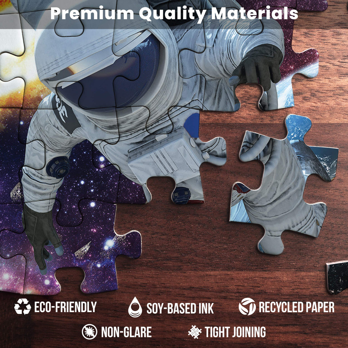 Space Puzzle for Adults - 1000 Piece Solar System Planet in Space Jigsaw Puzzles Galaxy Outer Space Astronaut, Family Fun – Premium Materials, 27.5" x 19.5” Vibrant Non-Glare Soy-Based Ink GAMES BY NATURE