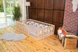 Montessori Floor Bed Small Size 52x27,5"/ Height 18.90'' | Pine Tree Toddler Bed Frame, Wood Bed Frame | Gift For Kids Room Decor (Small) Generic