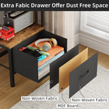 AFLUI 6-Tier Corner Bookshelf with Fabric Drawer and LED Light, 75" Bookcase for Small Space, Narrow Book Shelf for Corner, Display Shelf, Rustic Brown AFLUI