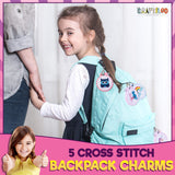 Cross Stitch Kits for Beginners. 5 Stamped Cross Stitch Kits for Kids.Needlepoint Kits for Beginners. Embroidery Kit for Kids. Crossstitch Kit for Beginners. Girls Cross Stitch kit Backpack Charms CRAFTILOO