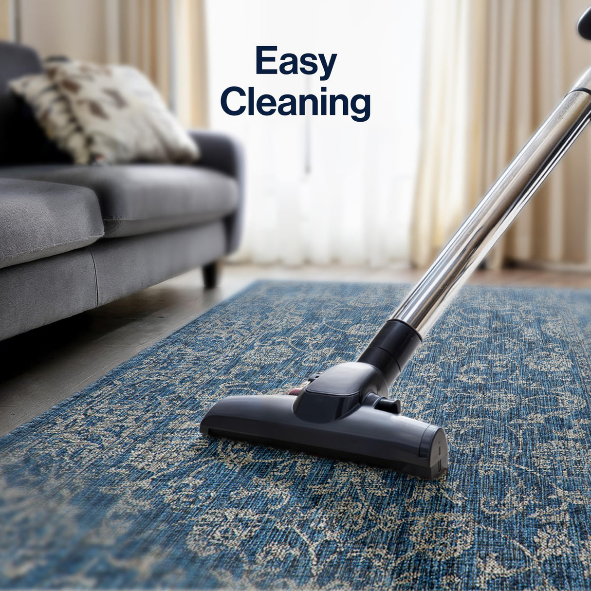 JONATHAN Y Weave Floral Indoor Outdoor Area Rug 8X10 Navy/Gray, Tela Bohemian Textured for Backyard, Patio, Porch, Easy-Cleaning, High Traffic, Pet-Friendly, Non-Shedding (SMB100B-8) JONATHAN Y