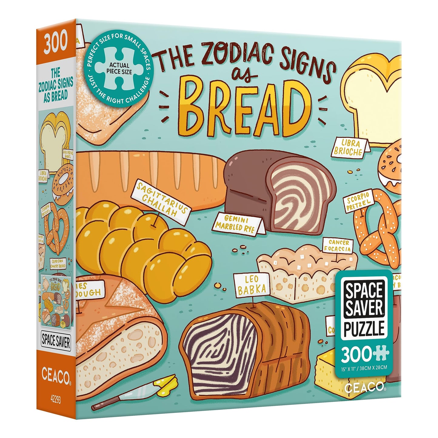 Ceaco – Bread Zodiac - 300 Piece Jigsaw Space Saver Puzzle – Puzzles for Smaller Spaces and Surfaces