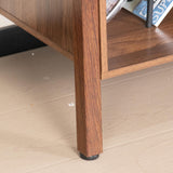 Mxtxmy Large Record Player Stand,Mid Century Turntable Stand Table with Open Storage Holds up to 300 Albums,Vinyl Record Storage Display Shelf for Living Room Bedroom (Walnut) Mxtxmy