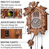 TIMEGEAR Cuckoo Clock with Night Mode, Hand Carved Decorations and Swinging Pendulum (Brown) TIMEGEAR