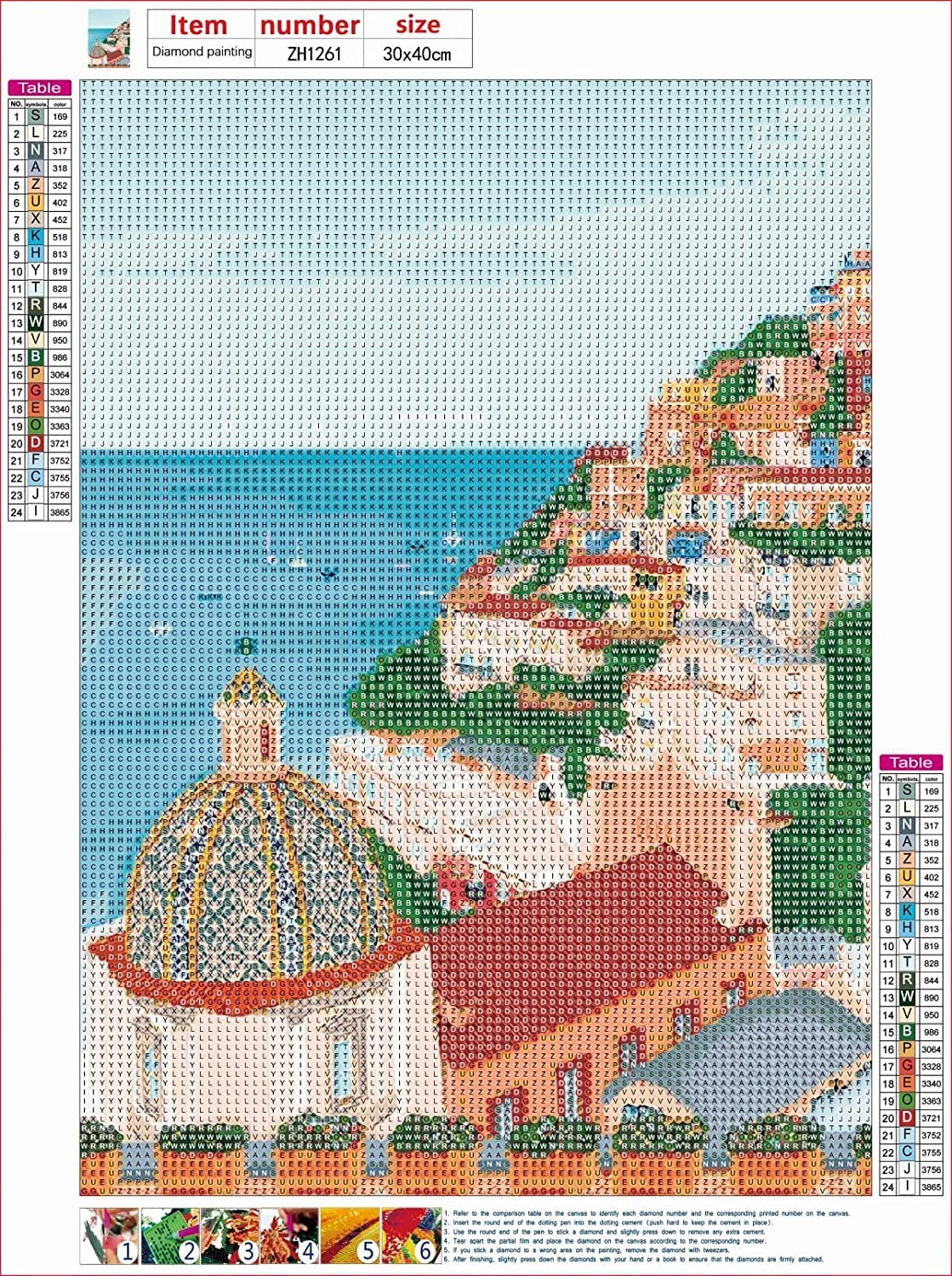 LIULIMI DIY 5D World Landscape Diamond Painting Kit, Diamond Painting Kits, Round Diamond Art Full Diamond Cartoon Style 12 X 16 in (Positano, Italy)… LIULIMI