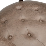 MODERION Solid Wood Boss Caption's Chairs,Dinning Chairs with Wheels and Arms,Office Desk Chairs, Classic Swivel Accent Chairs with Upholstered,Breathing Leather, 31.5¡±H for Living Room Light Brown MODERION