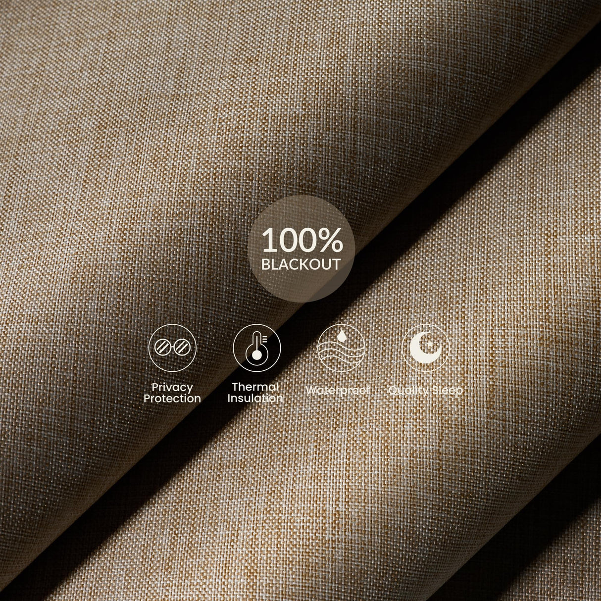 Boolegon No Drill No Tools Roller Shades for Windows, Blackout Linen Fabric, Cordless Roller Blinds, Thermal Insulated UV Protection Window Shades for Home,Bedroom,Office, Blackout-Beige,Custom Size Boolegon