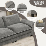 Homall 80" Modular Sectional Sofa, Loveseat Sofa Couch with Double-Layer Cushion, DIY Combination Chenille Deep 2-Seat Cloud Couch for Living Room, Apartment (Bright Grey, Loveseat Sofa) Homall