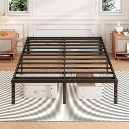 Hafenpo 14 Inch King Bed Frame - Sturdy Metal Platform with Under-Bed Storage and No Box Spring Needed - WoodArtSupply