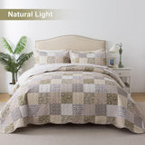 HoneiLife Quilt Set King Size - Lightweight Bedspreads 106x96, Microfiber Quilts 3-Piece, Patchwork Coverlet Rustic Bedding Sets All Season Quilts HoneiLife