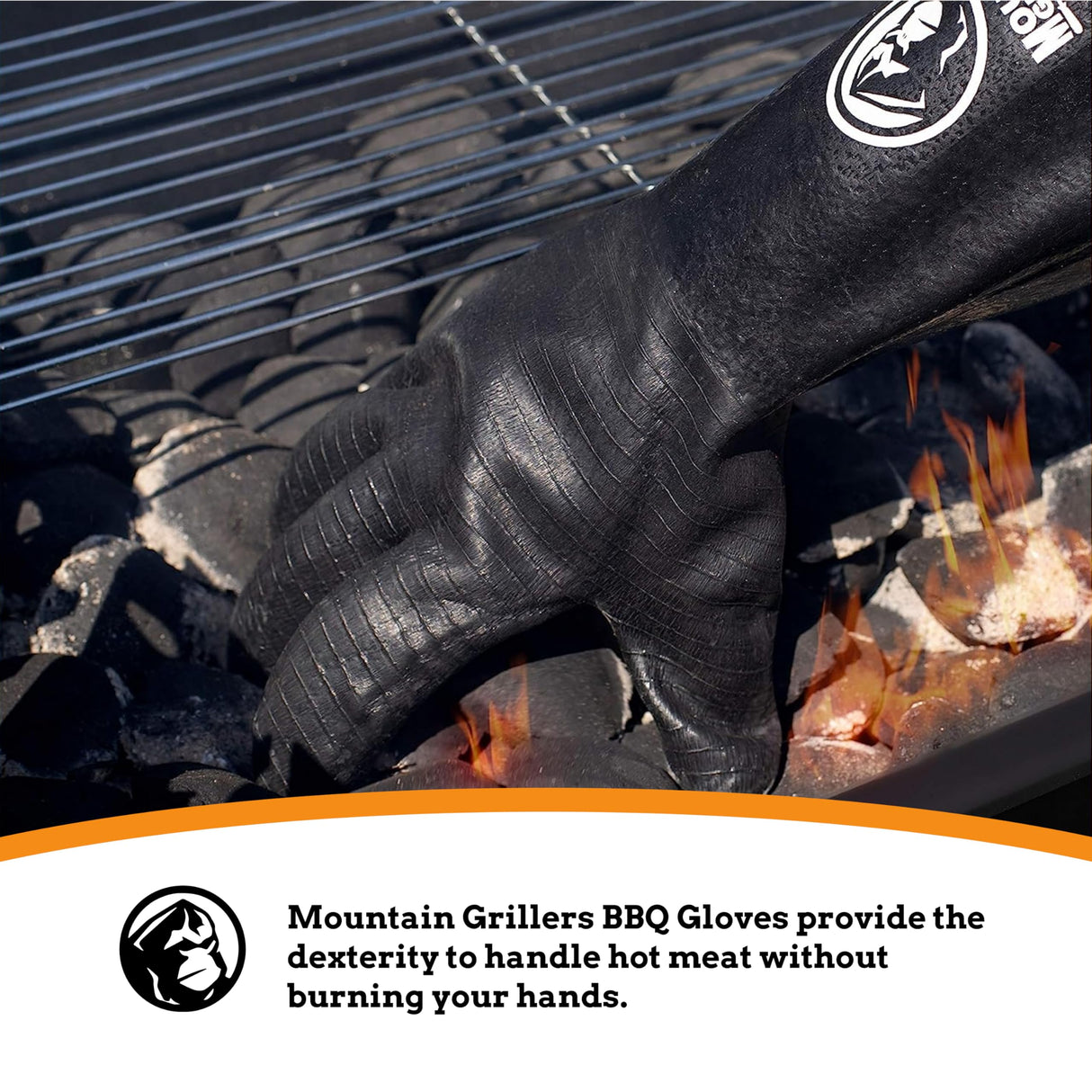 Mountain Grillers Extreme Heat Resistant Gloves for Grill BBQ High Temperature Fire Pit Gloves Barbecue Cooking, Smoker, Oven, Fryer, Grilling Waterproof, Fireproof Oil Resistant Neoprene Coating 14in MOUNTAIN GRILLERS