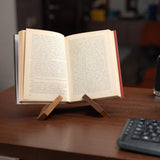 TILISMA Wooden Cook Book Stand – Handmade Walnut Cookbook Holder for Reading Hands Free – Plate Stand for Kitchen Counter – Reading Accessories for Kitchen –Holder for Recepies, Books, Ipad and Tablet TILISMA