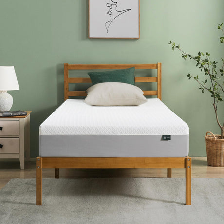 ZINUS 10 Inch Green Tea Essential Memory Foam Mattress [New Version], Twin, Fiberglass Free, Medium Feel, Breathable Airflow Memory Foam, Certified Safe Foams & Fabric, Mattress in A Box Zinus