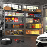 ErgoNova 72" H Garage Shelving,3500LBS Heavy Duty Garage Storage Shelves,Adjustable 5-Tier Metal Shelving Unit,for Garage Warehouse Basement Industrial Utility Racks,23.6" D X 48" W X 72" H,Black ErgoNova