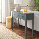 SAFAVIEH Home Collection Cindy Farmhouse Dark Teal 3-Drawer Console Table Safavieh