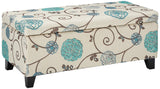 Christopher Knight Home Breanna Fabric Storage Ottoman, White And Blue Floral Christopher Knight Home