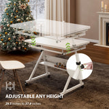 Qiaoxuan Jigsaw Puzzle Table with Legs, 1500 Piece Puzzle Board for Adults with 4 Drawers & Cover, 35"x26" Adjustable Portable Puzzles Table on Wheels Birthday Gift for mom Qiaoxuan