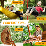 2-Pack Tree Swing Straps Hanging Kit, Adjustable 5-10 Feet Tree Swing Hanging Straps, Heavy Duty & Weatherproof Hammock Branch Swings, Tree Strap for Swings Holds Up to 3376 Lbs The Lion's Garden
