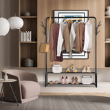 Simple Houseware Garment Rack with Storage Shelves and Coat/Hat Hanging Hooks Simple Houseware