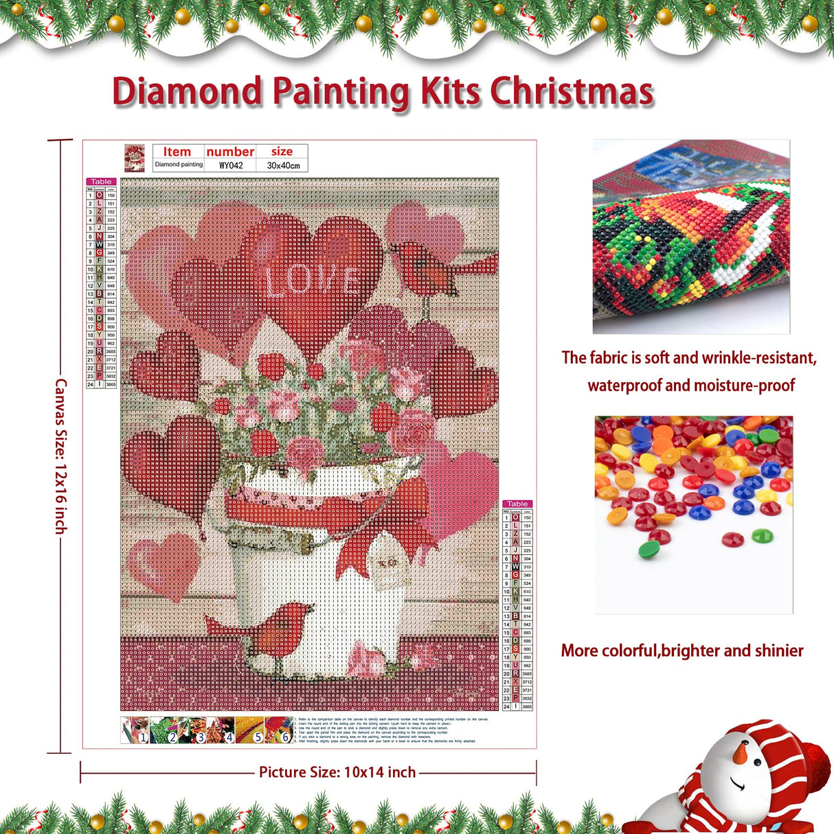 Diamond Painting Kits,5D Heart Diamond Art Kits for Beginner,DIY Diamond Art Kits Full Round Drill Diamond Dots Painting with Diamonds Gem Art Love Wall Decor 12X16inch LazyFold